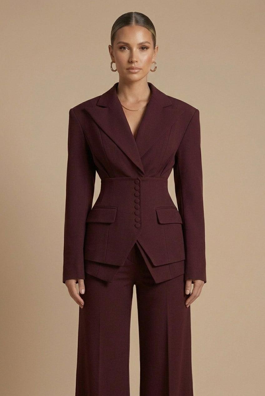 Elrita | Completo composto da blazer con revers a punta e pantaloni