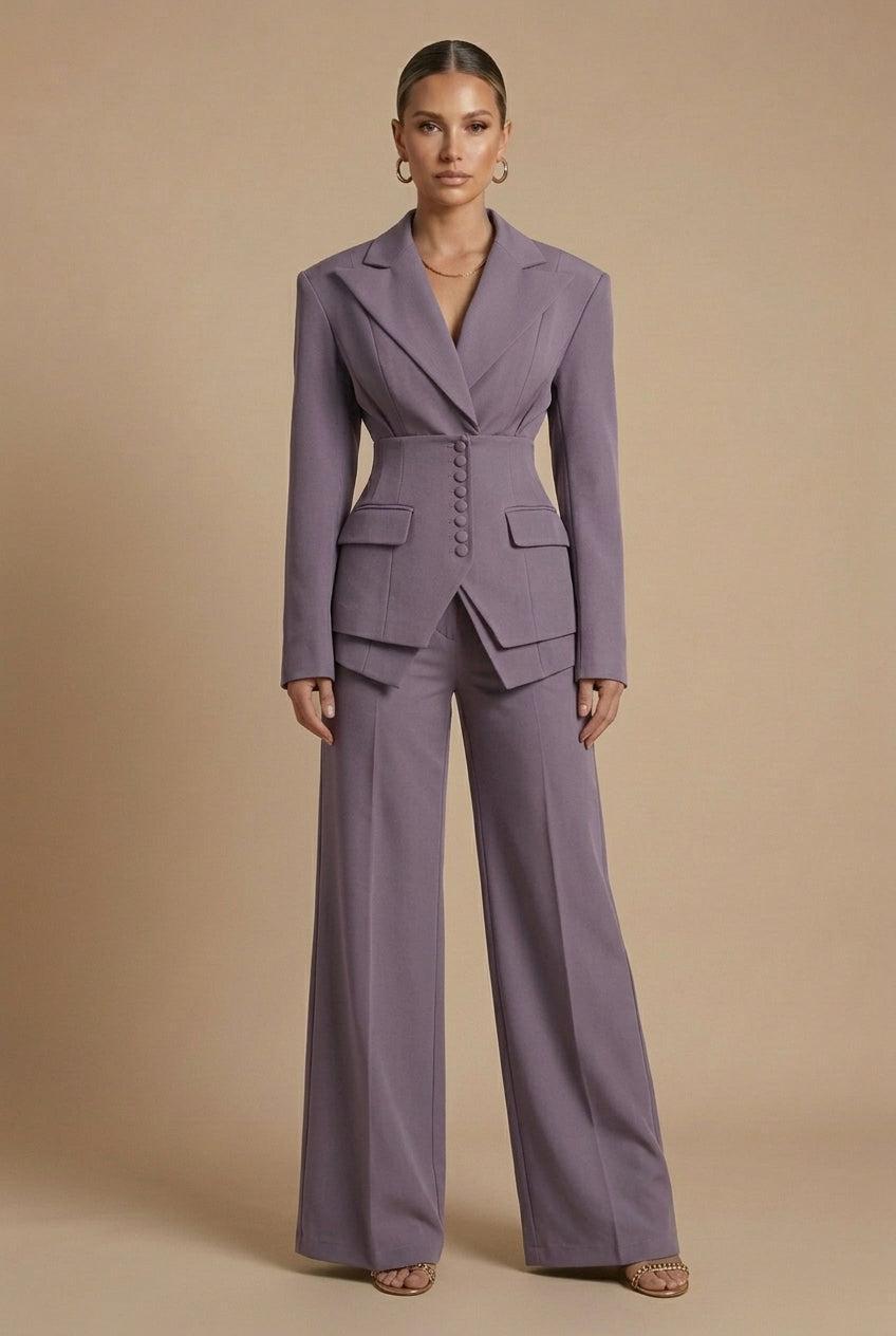 Elrita | Completo composto da blazer con revers a punta e pantaloni