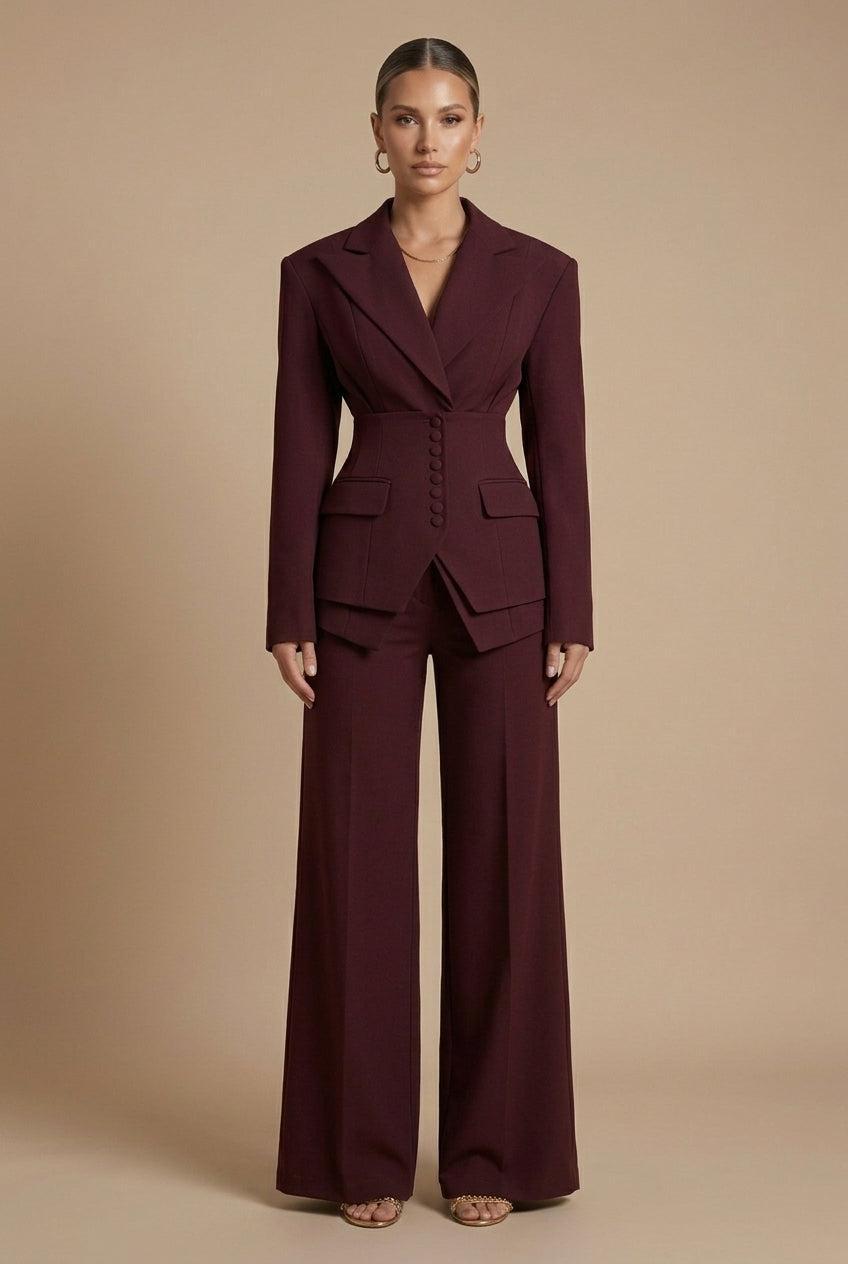 Elrita | Completo composto da blazer con revers a punta e pantaloni