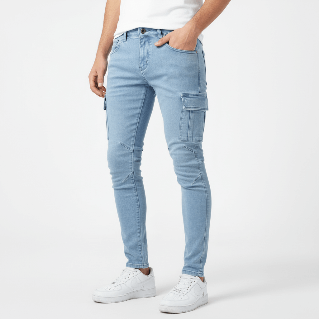 Elrita | Jeans skinny con tasche cargo e vestibilità slim