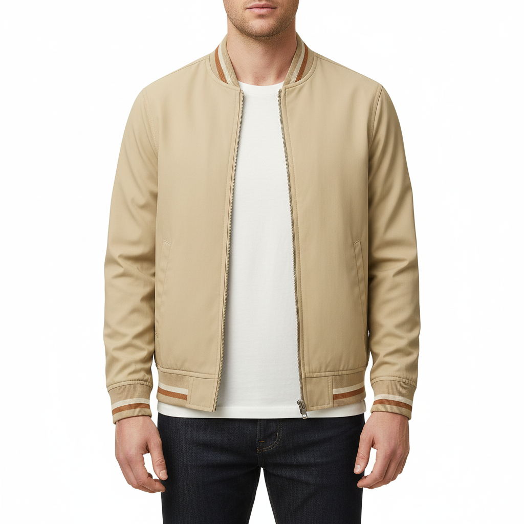 Elrita | Leggera giacca con costine e chiusura zip