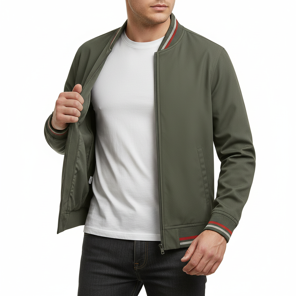Elrita | Leggera giacca con costine e chiusura zip