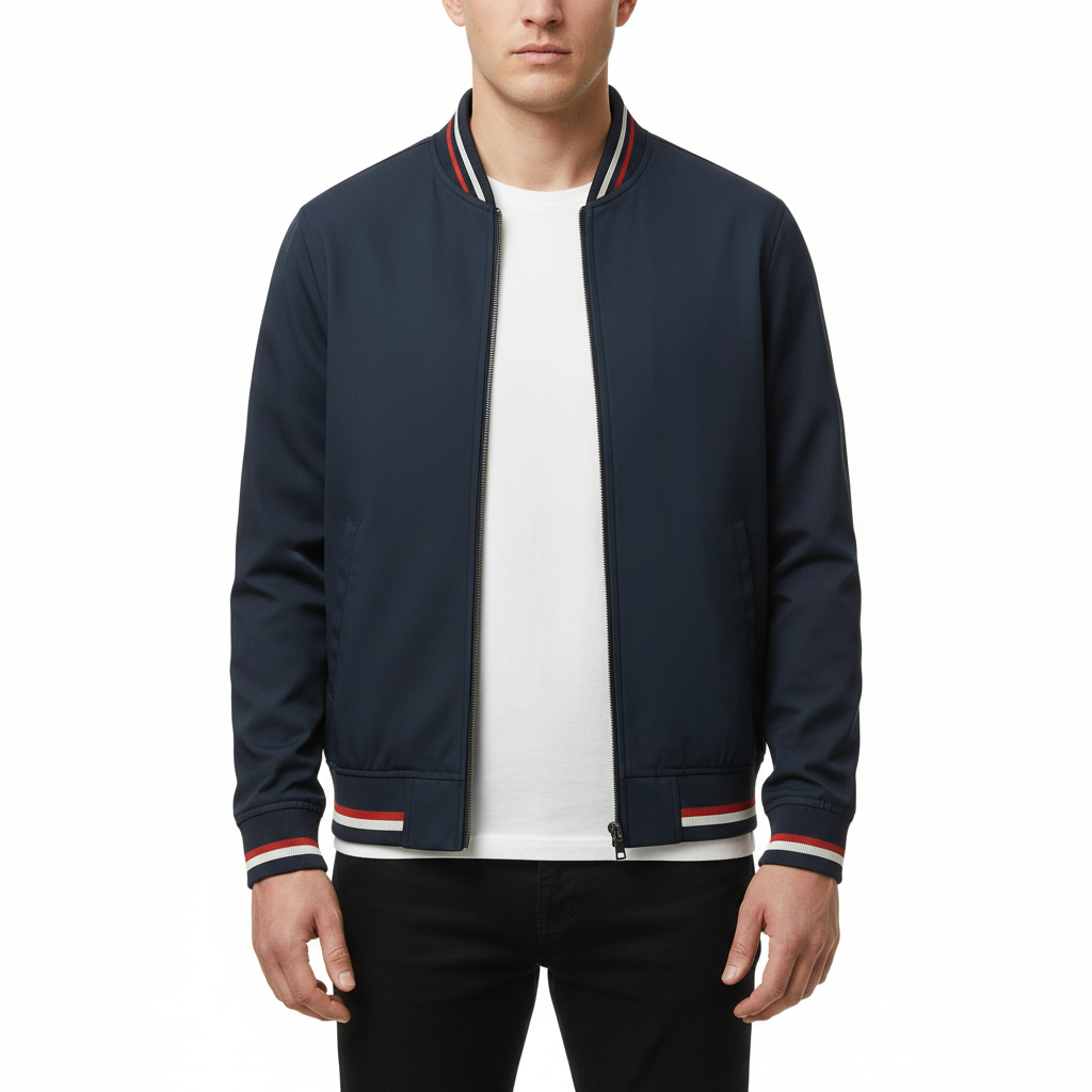 Elrita | Leggera giacca con costine e chiusura zip