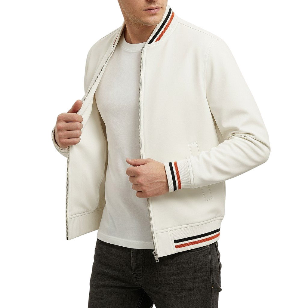 Elrita | Leggera giacca con costine e chiusura zip
