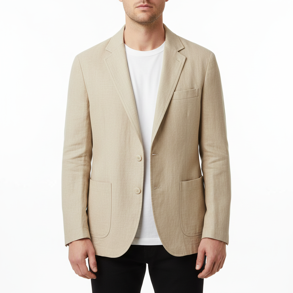 Elrita | Lino blazer estivo con revers classici