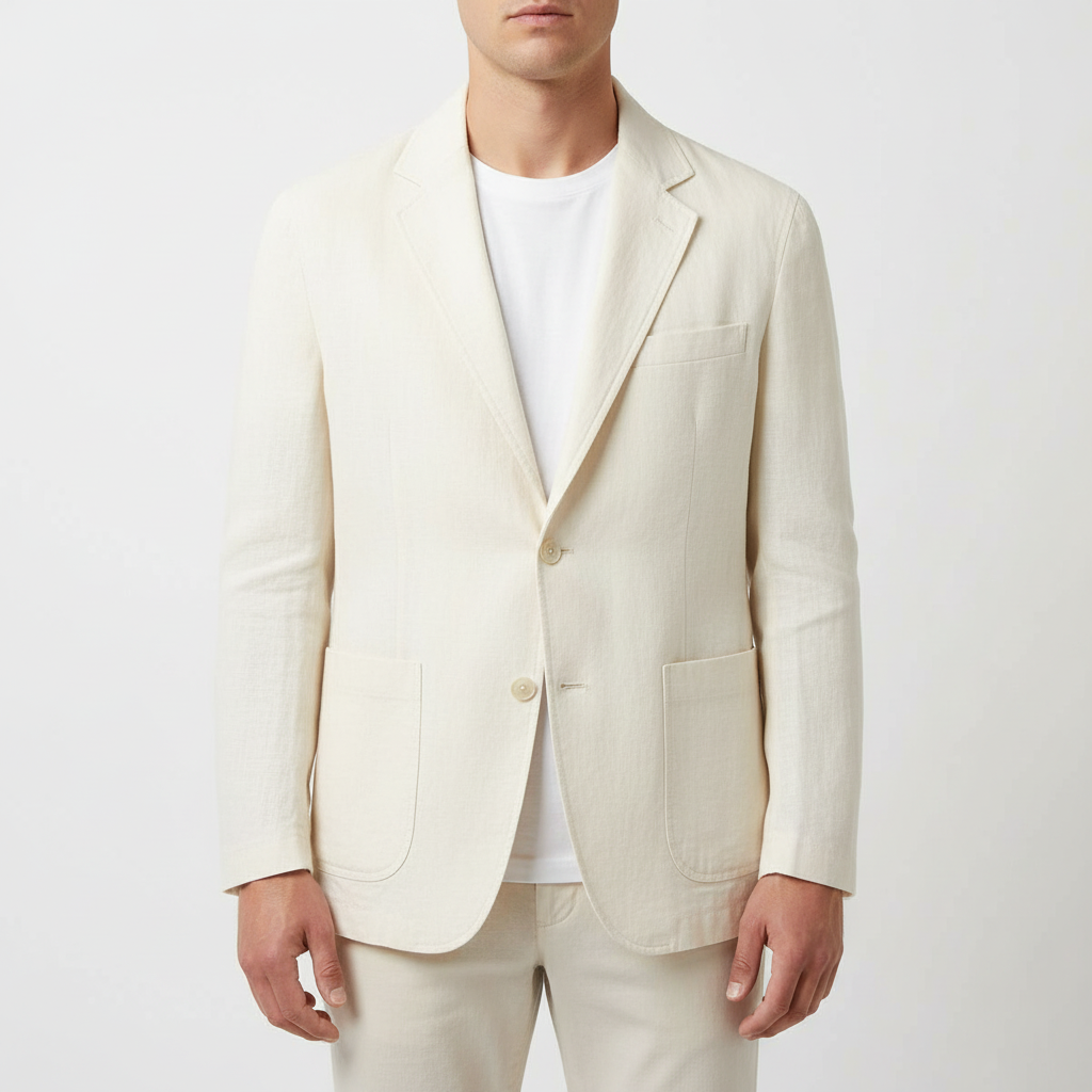 Elrita | Lino blazer estivo con revers classici