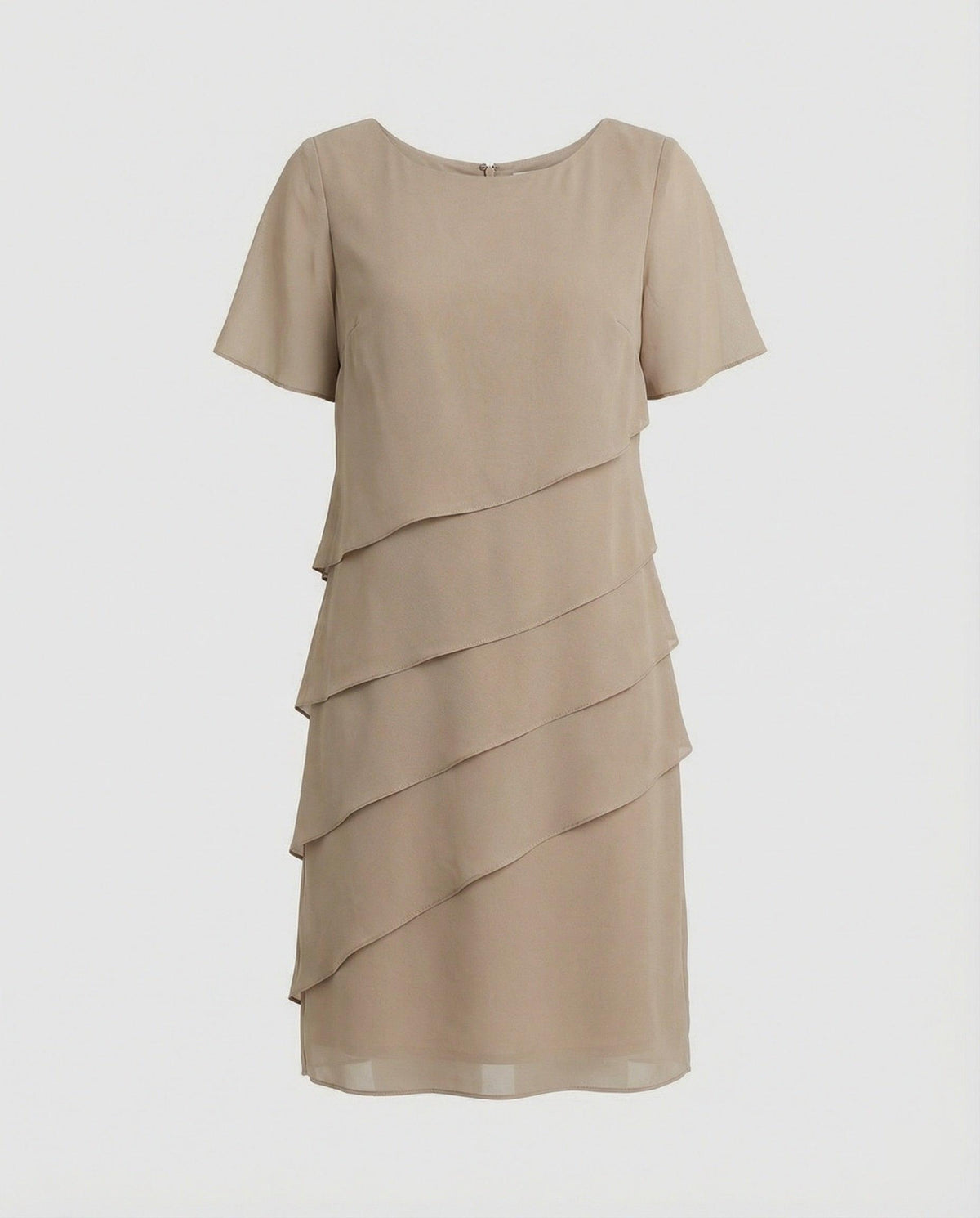 Elrita | Mini abito in chiffon con maniche corte e scollo rotondo