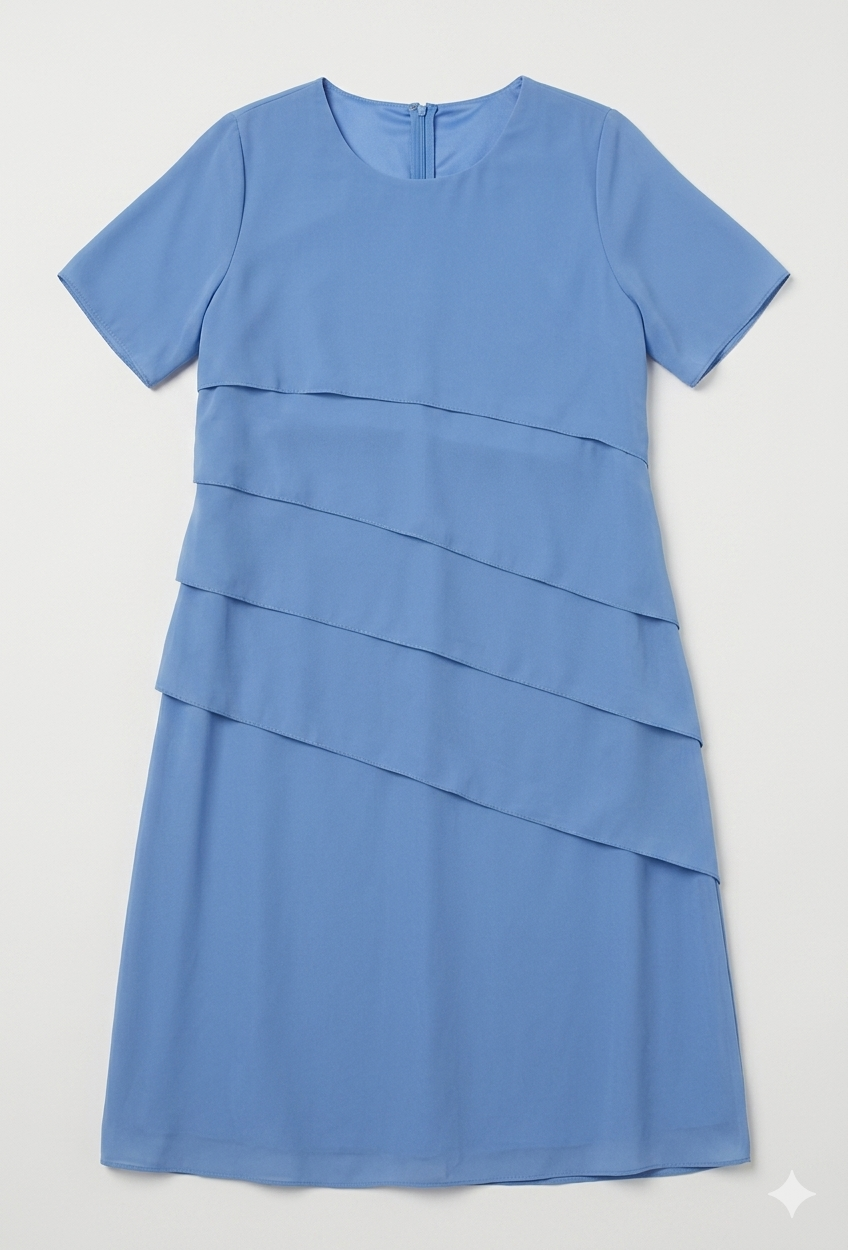 Elrita | Mini abito in chiffon con maniche corte e scollo rotondo