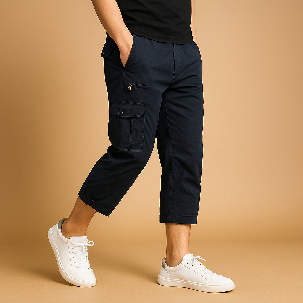 Elrita | Pantaloncini cargo lunghi in cotone con tasche laterali