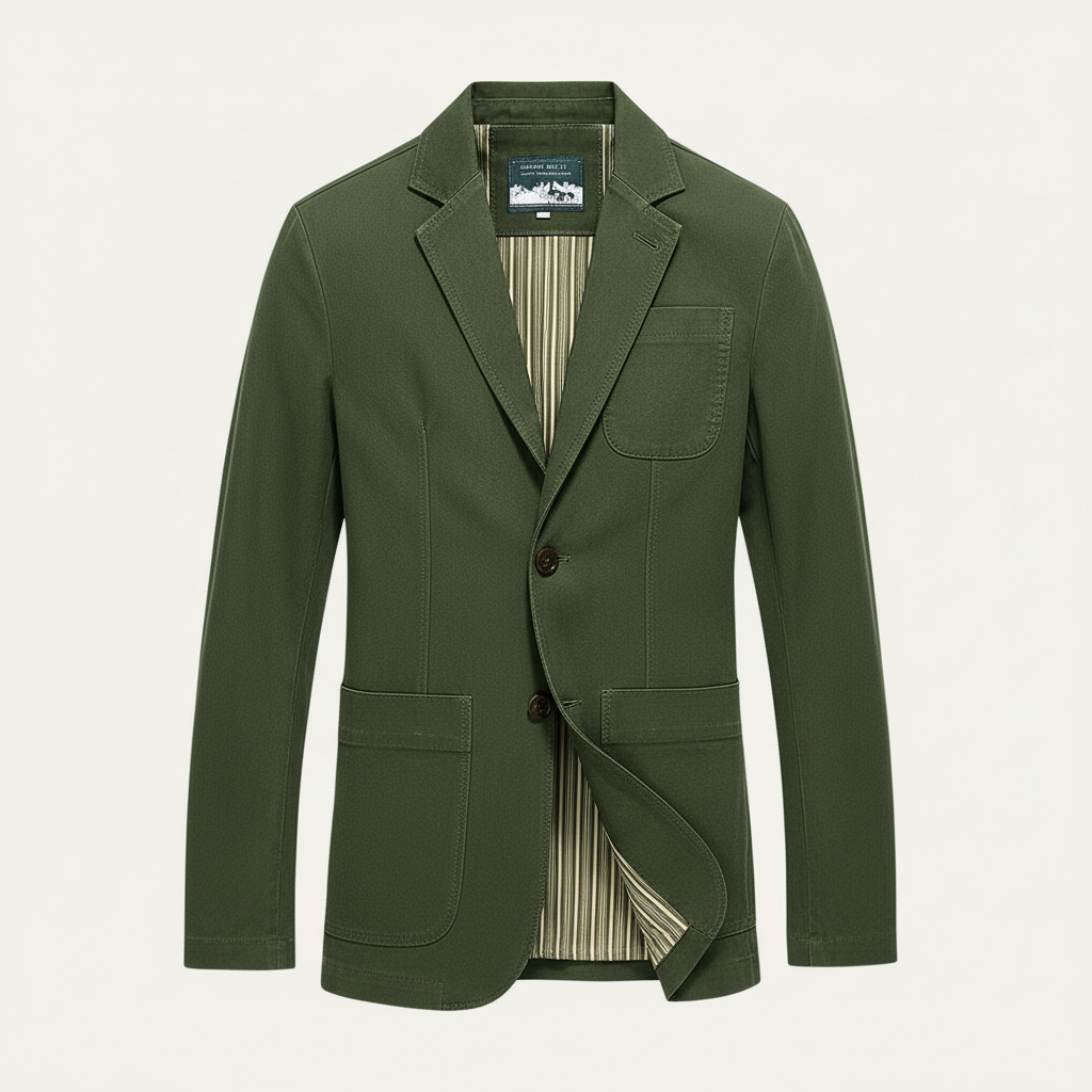 Elrita | Vestibilità slim cotone giacca a vento stile blazer