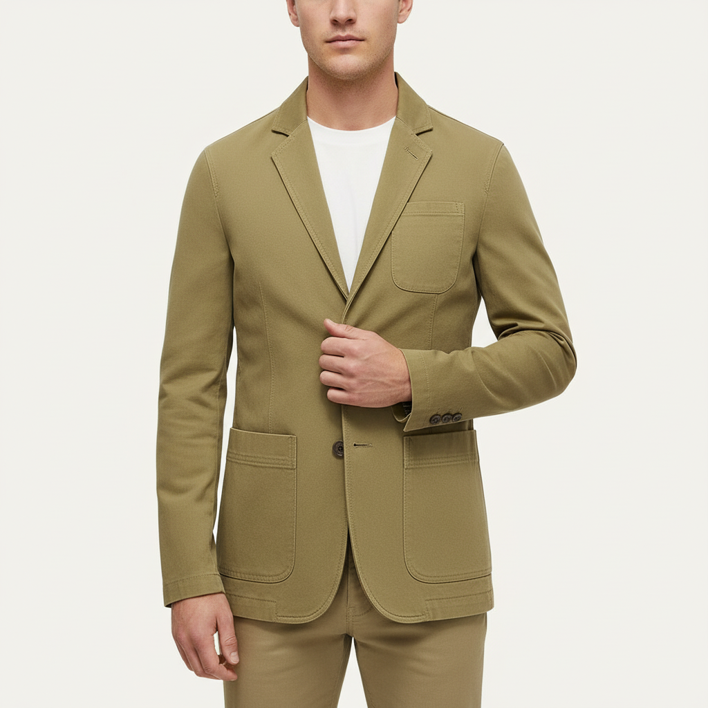 Elrita | Vestibilità slim cotone giacca a vento stile blazer