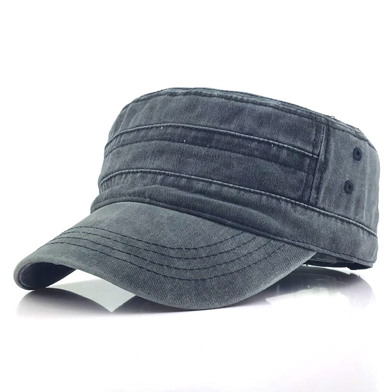Cappello militare con visiera da uomo, stile vintage - berretto con visiera - Nero