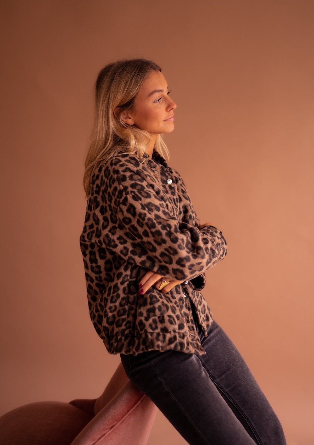 Giacca da donna animalier oversize, leggera e da mezza stagione - view 6