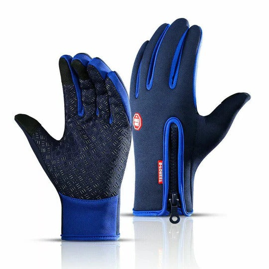 Guanti termici invernali touch screen da sci, snowboard e neve, antivento - Blu