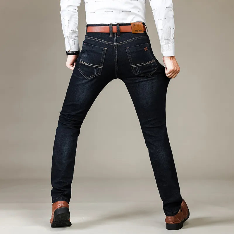 Jeans slim fit da uomo elasticizzati, comodi per ufficio e tempo libero - foto 3
