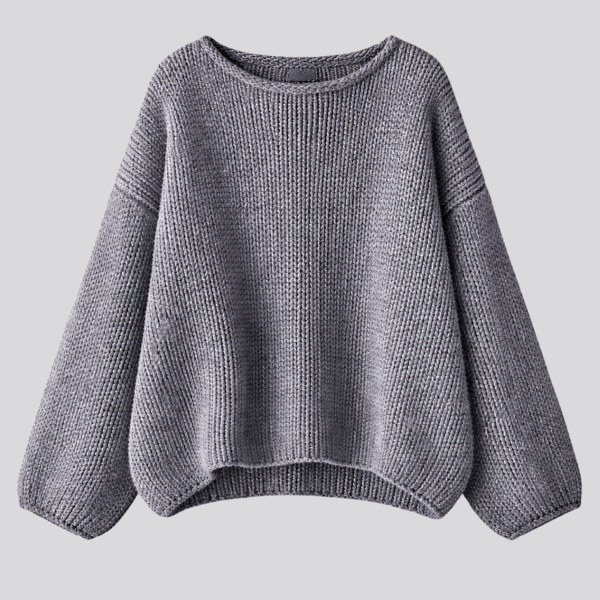 Maglione oversize da donna in misto lana con scollo a barchetta, caldo e morbido per l'inverno - view 8