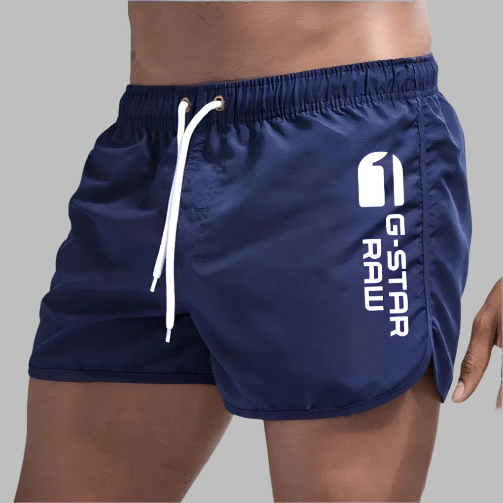 Pantaloncini da mare da uomo ad asciugatura rapida con coulisse, per piscina e spiaggia - Blu navy