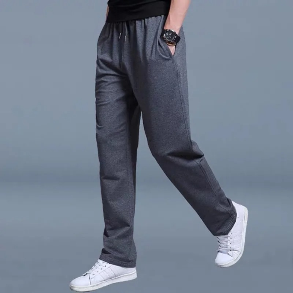 Pantaloni della tuta da uomo regular fit in misto cotone con coulisse, joggers comodi per sport e tempo libero - foto 7