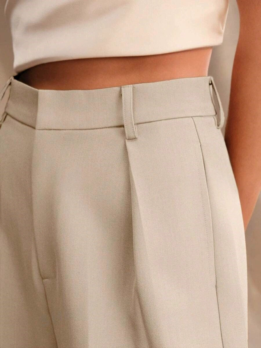 Pantaloni palazzo donna a vita alta, sartoriali ed eleganti, per ufficio e cerimonia - view 9
