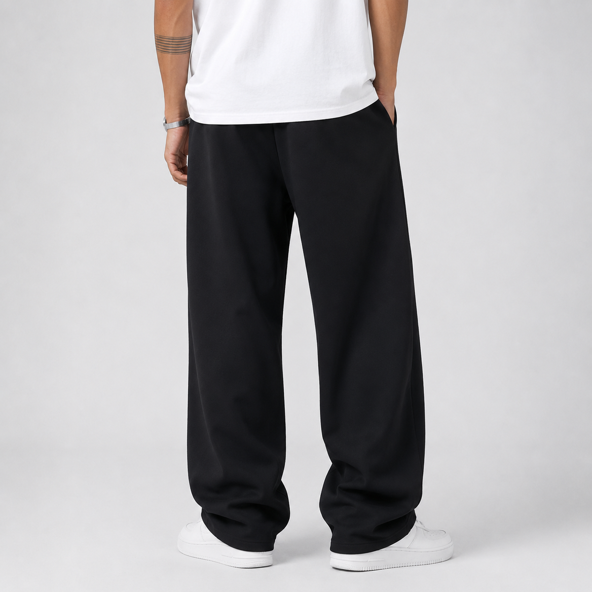 Pantaloni tuta da uomo joggers a gamba larga con coulisse, taglio ampio per tutti i giorni e la palestra - foto 4