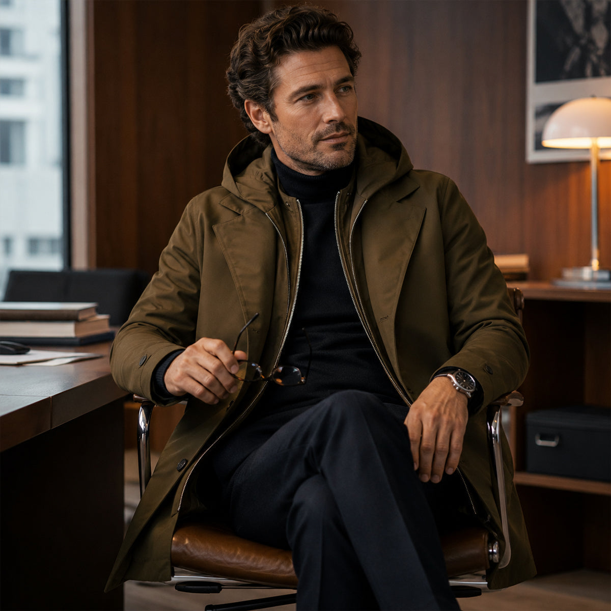 Parka da uomo con cappuccio, giacca di mezza stagione per primavera e autunno - foto 8
