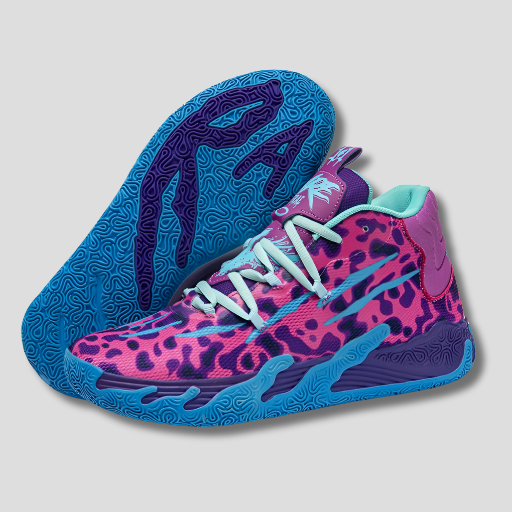 Scarpe da basket da uomo sportive con suola in gomma e tomaia traspirante, per palestra e allenamento - Blu