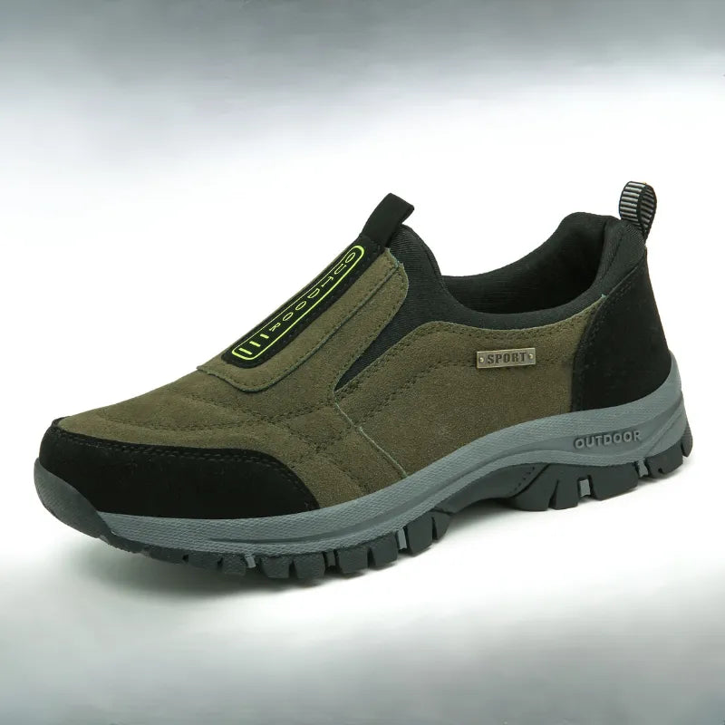Scarpe da trekking da uomo senza lacci, comode per camminata e tempo libero - Verde