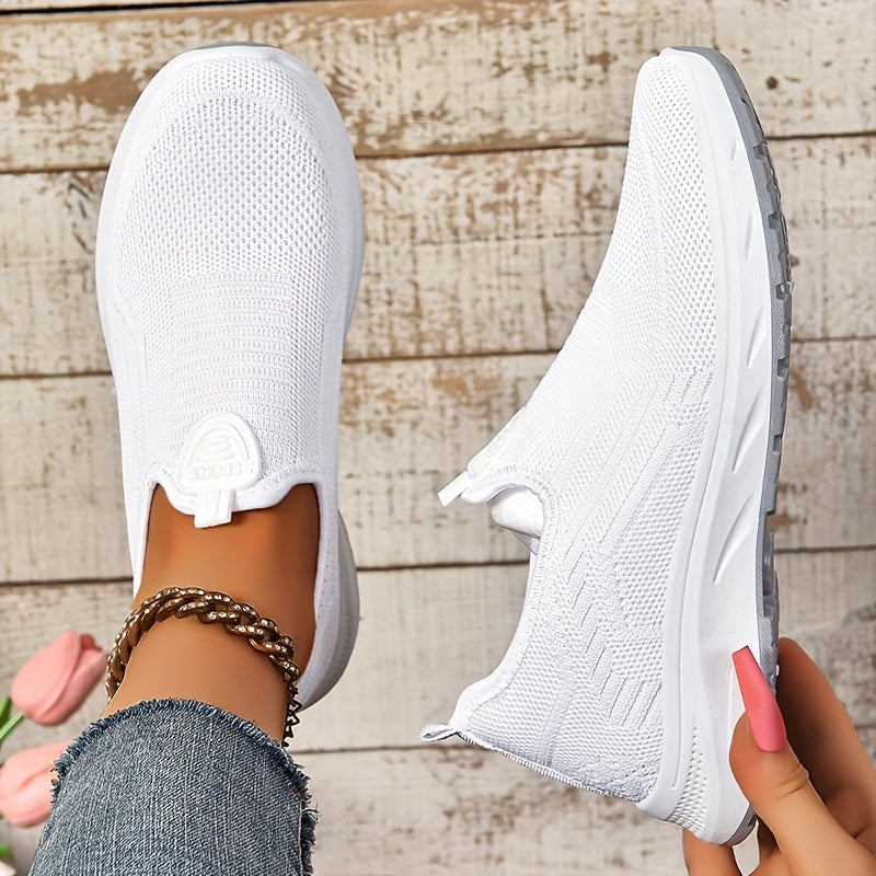 Sneakers da donna slip-on in tessuto a maglia, senza lacci e comode, per tutti i giorni - view 8
