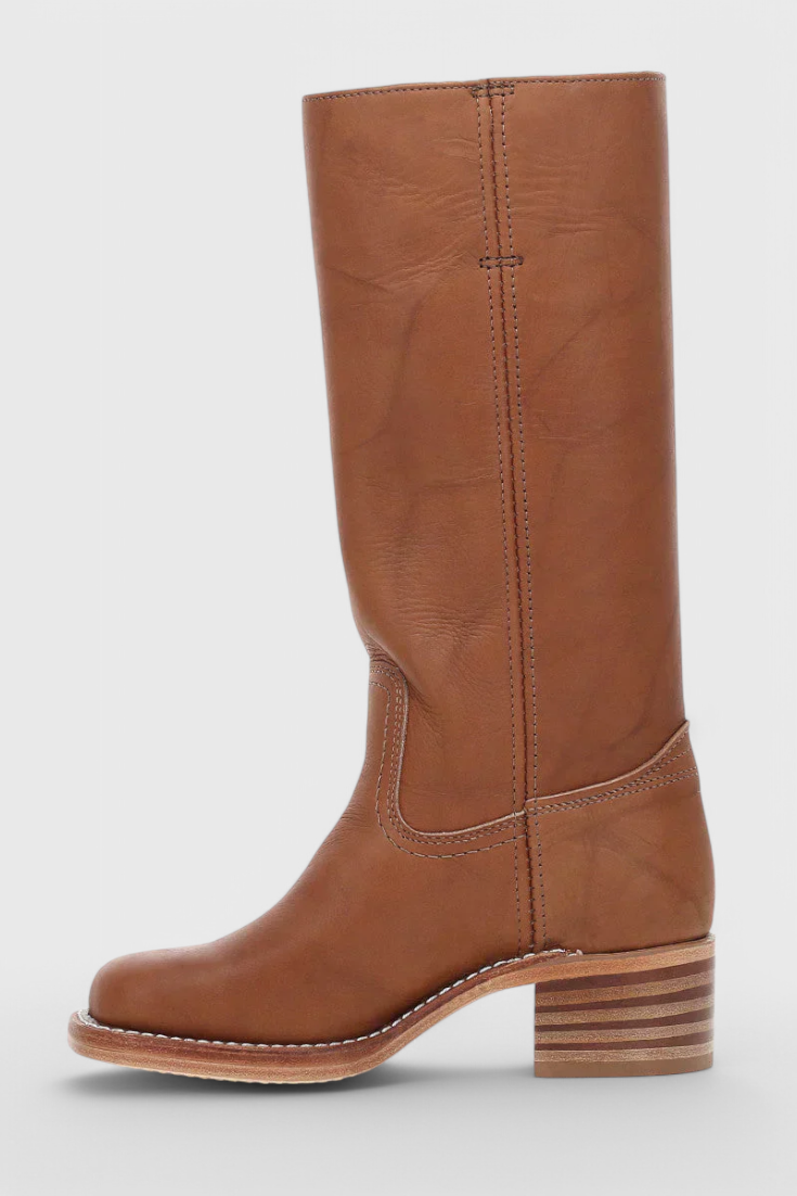 Stivali da donna al ginocchio in pelle con tacco, per l'inverno e le occasioni eleganti - view 10