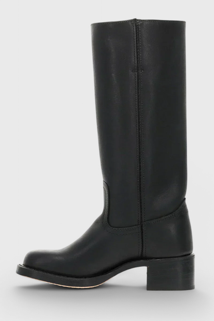 Stivali da donna al ginocchio in pelle con tacco, per l'inverno e le occasioni eleganti - view 13