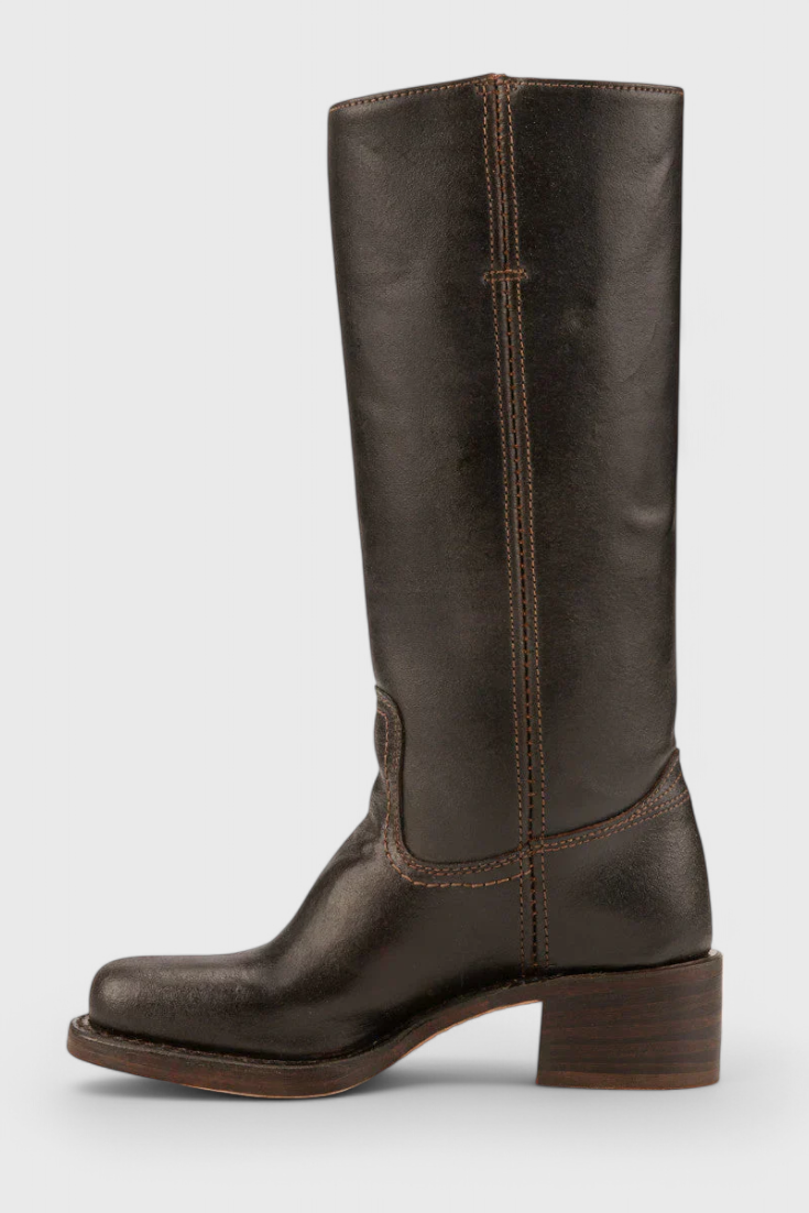 Stivali da donna al ginocchio in pelle con tacco, per l'inverno e le occasioni eleganti - view 17