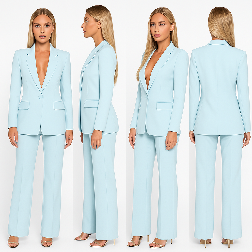 Tailleur donna elegante con giacca e pantalone, per cerimonia, laurea e ufficio - completo donna - foto 9