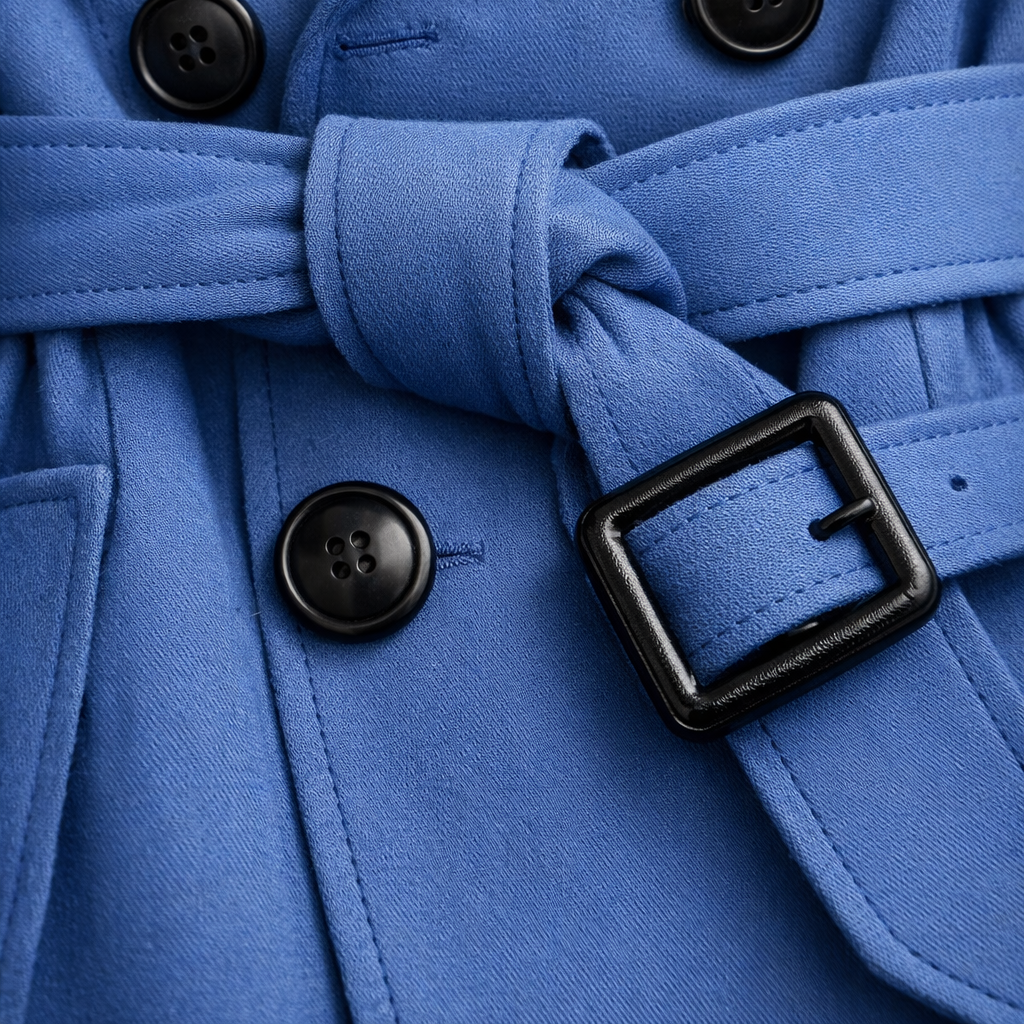 Trench da donna lungo con cintura regolabile e taglio sartoriale, elegante per ufficio e città - view 7